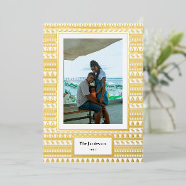 メリークリスマス!写真と家族の名前と年 箔シーズンカード