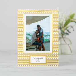 メリークリスマス!写真と家族の名前と年 箔シーズンカード