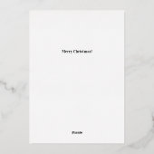 メリークリスマス!写真と家族の名前と年  箔シーズンカード (裏面)