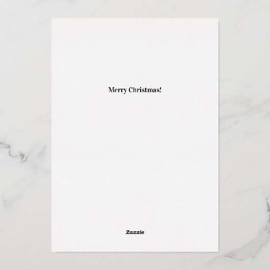 メリークリスマス!写真と家族の名前と年  箔シーズンカード (裏面)