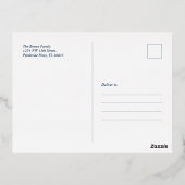 メリークリスマス |写真の休日の挨拶 箔シーズンポストカード (裏面)