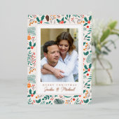 メリークリスマス |写真の追加 箔シーズンカード (立ち正面)