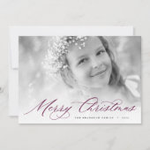 メリークリスマス |写真エレガントのスクリプト シーズンカード (正面)