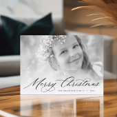 メリークリスマス |写真エレガントのスクリプト シーズンカード