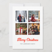 メリークリスマス |写真エレガントコラージュ4枚 シーズンカード (正面)