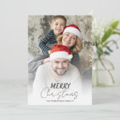 メリークリスマス |写真モダンのシンプル シーズンカード (スタンド正面)