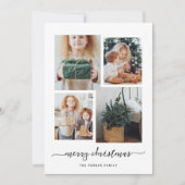メリークリスマス |写真モダンコラージュ4枚 シーズンカード (正面)
