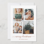 メリークリスマス |写真モダンコラージュ4枚 シーズンカード (正面)