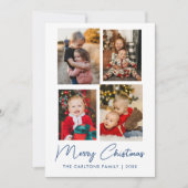 メリークリスマス |写真モダンコラージュ4枚 シーズンカード (正面)