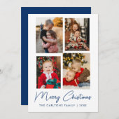 メリークリスマス |写真モダンコラージュ4枚 シーズンカード (正面/裏面)