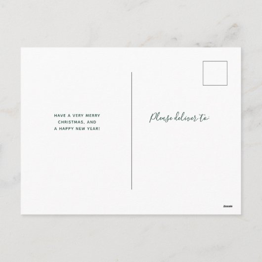 メリークリスマス |写真モダンコラージュ4枚 シーズンポストカード (裏面)