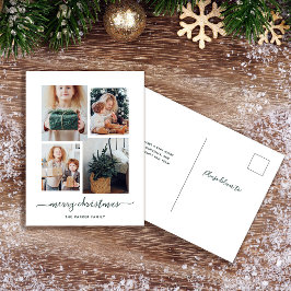 メリークリスマス |写真モダンコラージュ4枚 シーズンポストカード