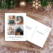 メリークリスマス |写真モダンコラージュ4枚 シーズンポストカード