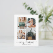 メリークリスマス |写真モダンコラージュ4枚 シーズンポストカード (スタンド正面)