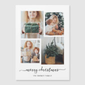 メリークリスマス |写真モダンコラージュ4枚 マグネット招待状 (正面)