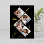 メリークリスマス |写真モダンコラージュ4枚 箔シーズンカード (立ち正面)