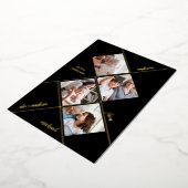 メリークリスマス |写真モダンコラージュ4枚 箔シーズンカード (回転した状態)