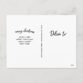 メリークリスマス | 写真モダン付き白いスクリプト シーズンポストカード (裏面)