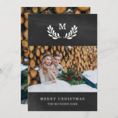 メリークリスマス |写真付きのチャルクボードの外観 シーズンカード (正面/裏面)