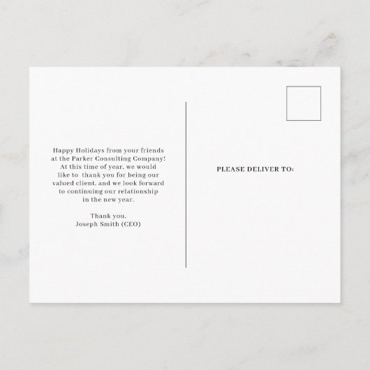 メリークリスマス | 写真企業のとロゴ シーズンポストカード (裏面)