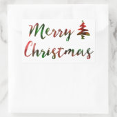 メリークリスマス《写真》ぼけ味ツリー灯 長方形シール (バッグ)