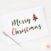 メリークリスマス《写真》ぼけ味ツリー灯 長方形シール (封筒)