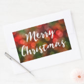 メリークリスマス《写真》ぼけ味灯 長方形シール (封筒)