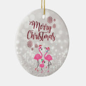 メリークリスマス，《写真》ぼけ味，フラミンゴスファミリーサンタハット セラミックオーナメント (右)
