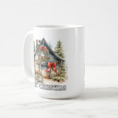 メリークリスマス 冬のカントリーハウス コーヒーマグカップ (正面左)