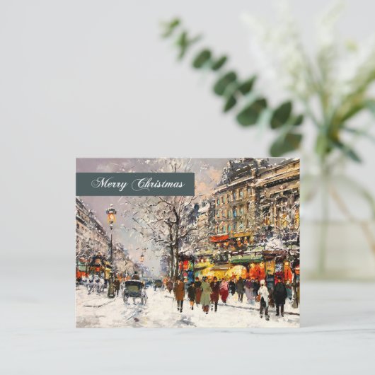 メリークリスマス.冬のパリの景色 シーズンポストカード (スタンド正面)