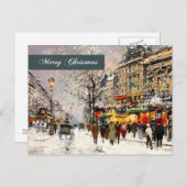 メリークリスマス.冬のパリの景色 シーズンポストカード (正面/裏面)