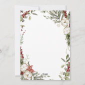 メリークリスマス | 冬のフローラと写真と金ゴールド シーズンカード (裏面)