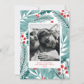 メリークリスマス.冬のフローラと松の写真 シーズンカード (正面)