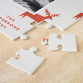 メリークリスマス.冬の休日ウッドランドトナカイ ジグソーパズル (側面)