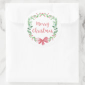 メリークリスマス.冬の休日リース。パイン ラウンドシール (バッグ)