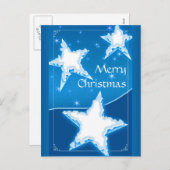 メリークリスマス | 冬の装飾スター シーズンポストカード (正面/裏面)