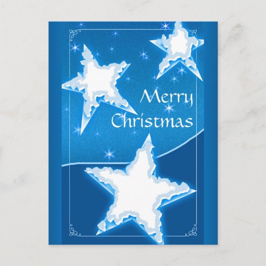 メリークリスマス | 冬の装飾スター シーズンポストカード (正面)