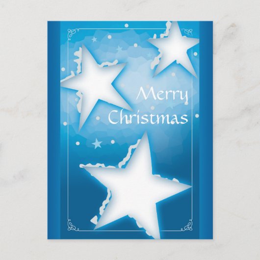 メリークリスマス | 冬の装飾スター シーズンポストカード (正面)