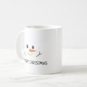メリークリスマス 冬の雪だるま 笑顔 コーヒーマグカップ (正面左)