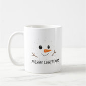 メリークリスマス 冬の雪だるま 笑顔 コーヒーマグカップ (左)