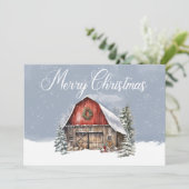 メリークリスマス 冬の雪 ファームバーン シーズンカード (スタンド正面)
