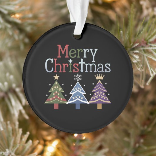 メリークリスマス 十字架 クリスマスツリー レトロ オーナメント (ツリー)