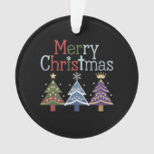 メリークリスマス 十字架 クリスマスツリー レトロ オーナメント (正面)
