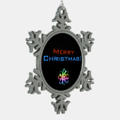 メリークリスマス|原子のクリスマス スノーフレークピューターオーナメント (左)