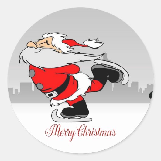 メリークリスマス、可愛いサンタクロース ラウンドシール (正面)