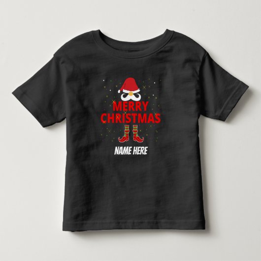 メリークリスマス 名前入り  トドラーTシャツ (正面)