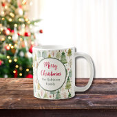 メリークリスマス 名前入り 引用文 季節の森の木々 コーヒーマグカップ