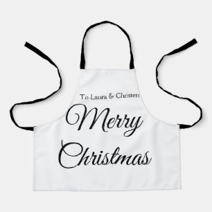 メリークリスマス 名前 テキスト カスタム 家族 ギフト エプロン