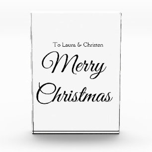 メリークリスマス 名前 テキスト カスタム 家族 ギフト フォトブロック