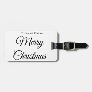 メリークリスマス 名前 テキスト カスタム 家族 ギフト ラゲッジタグ